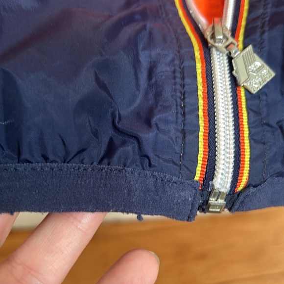 K-Way for Crewcuts super cute neon and navy zip jacket - Picture 5 of 7